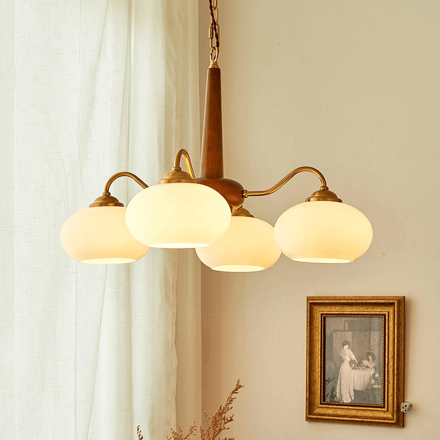 Lustra Suspension Persimmon Laiton et Verre Élégante - Neutralighting
