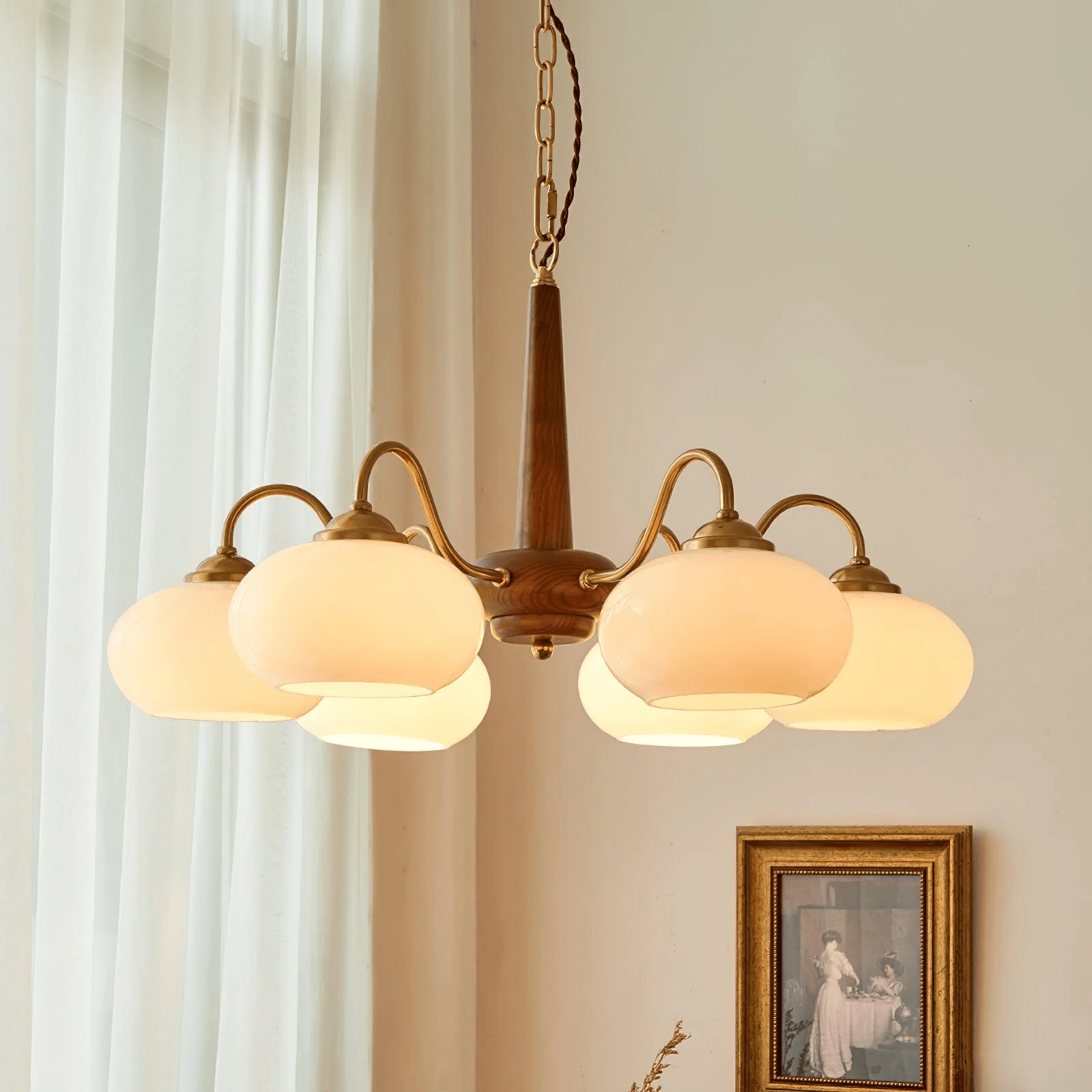 Lustra Suspension Persimmon Laiton et Verre Élégante - Neutralighting