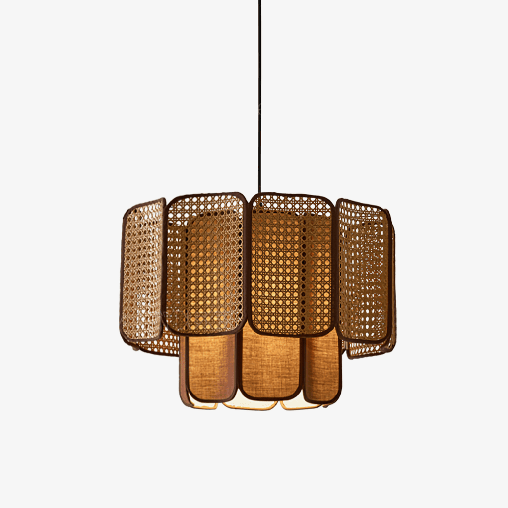 Cane Lampe Suspendue Vintage en Tissu - Neutralighting