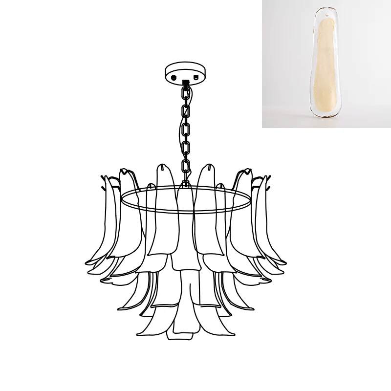 Aurora Lustre Murano Verre Feuille Doré - Neutralighting