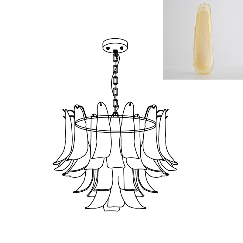 Aurora Lustre Murano Verre Feuille Doré - Neutralighting