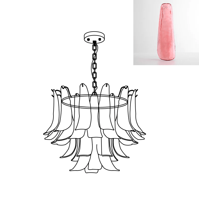 Aurora Lustre Murano Verre Feuille Doré - Neutralighting