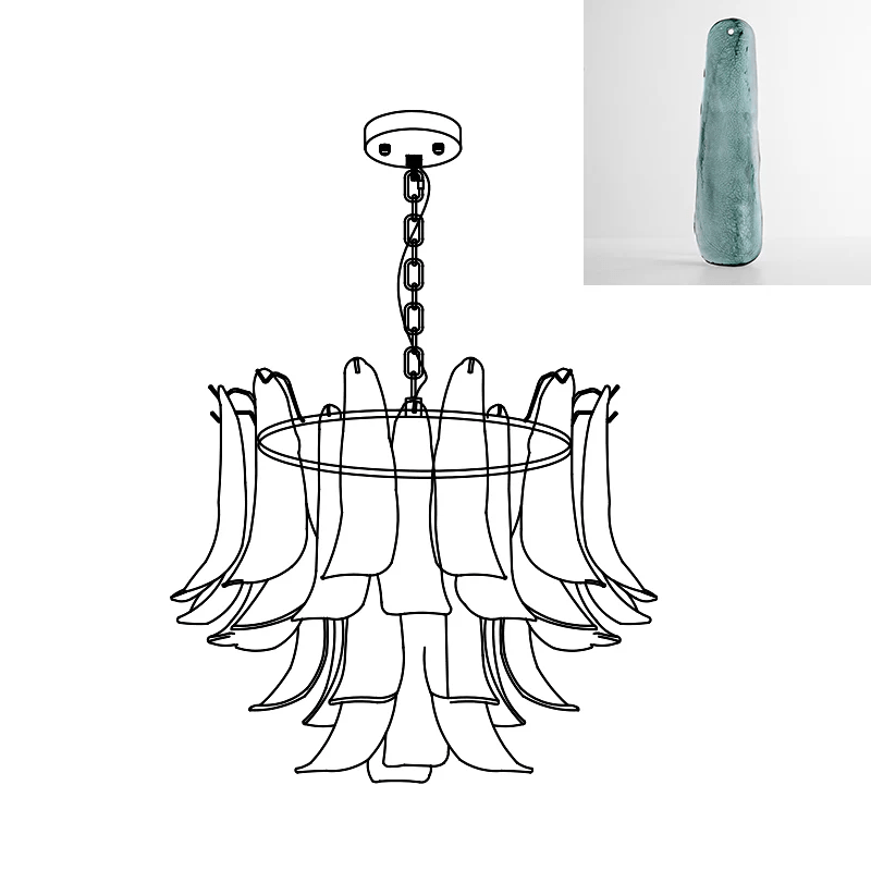 Aurora Lustre Murano Verre Feuille Doré - Neutralighting