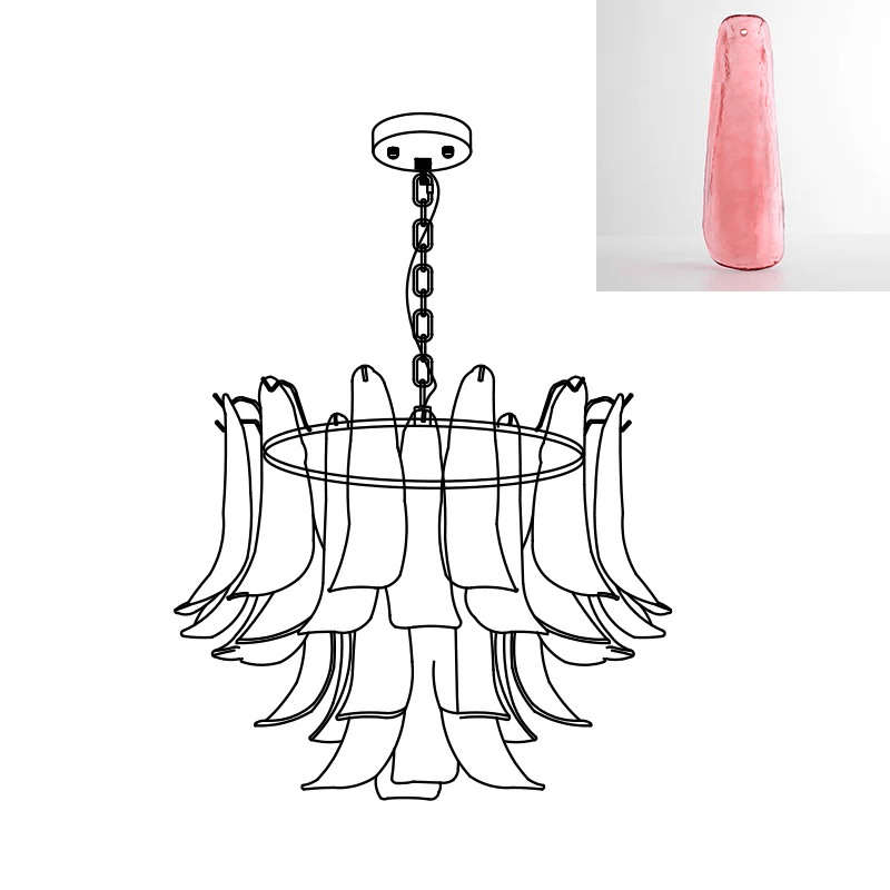 Aurora Lustre Murano Verre Feuille Doré - Neutralighting