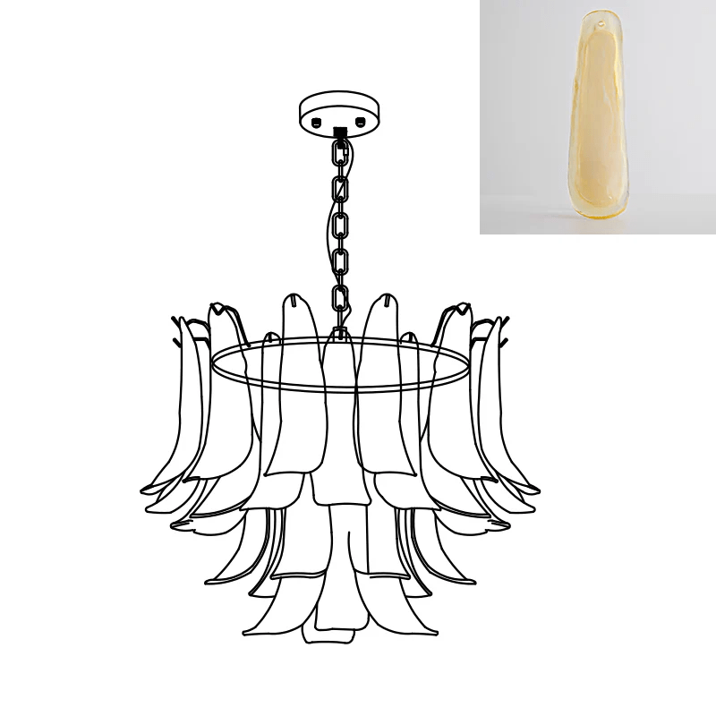 Aurora Lustre Murano Verre Feuille Doré - Neutralighting