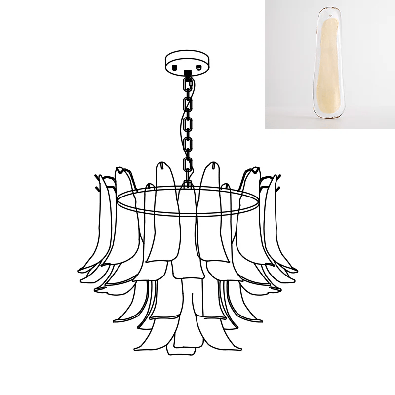 Aurora Lustre Murano Verre Feuille Doré - Neutralighting