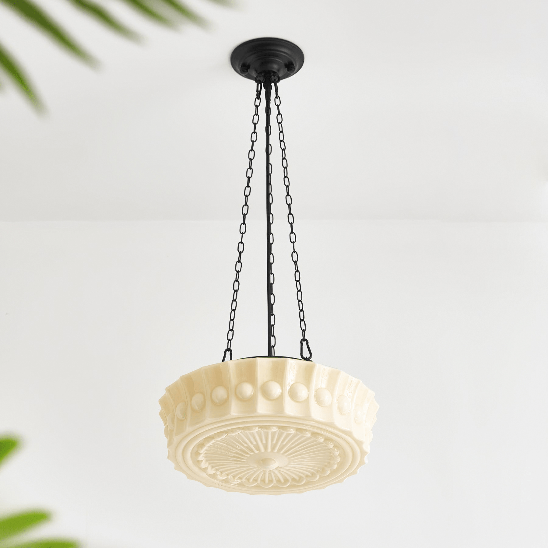 Solara Suspension en Chaîne Verre Blanc - Neutralighting