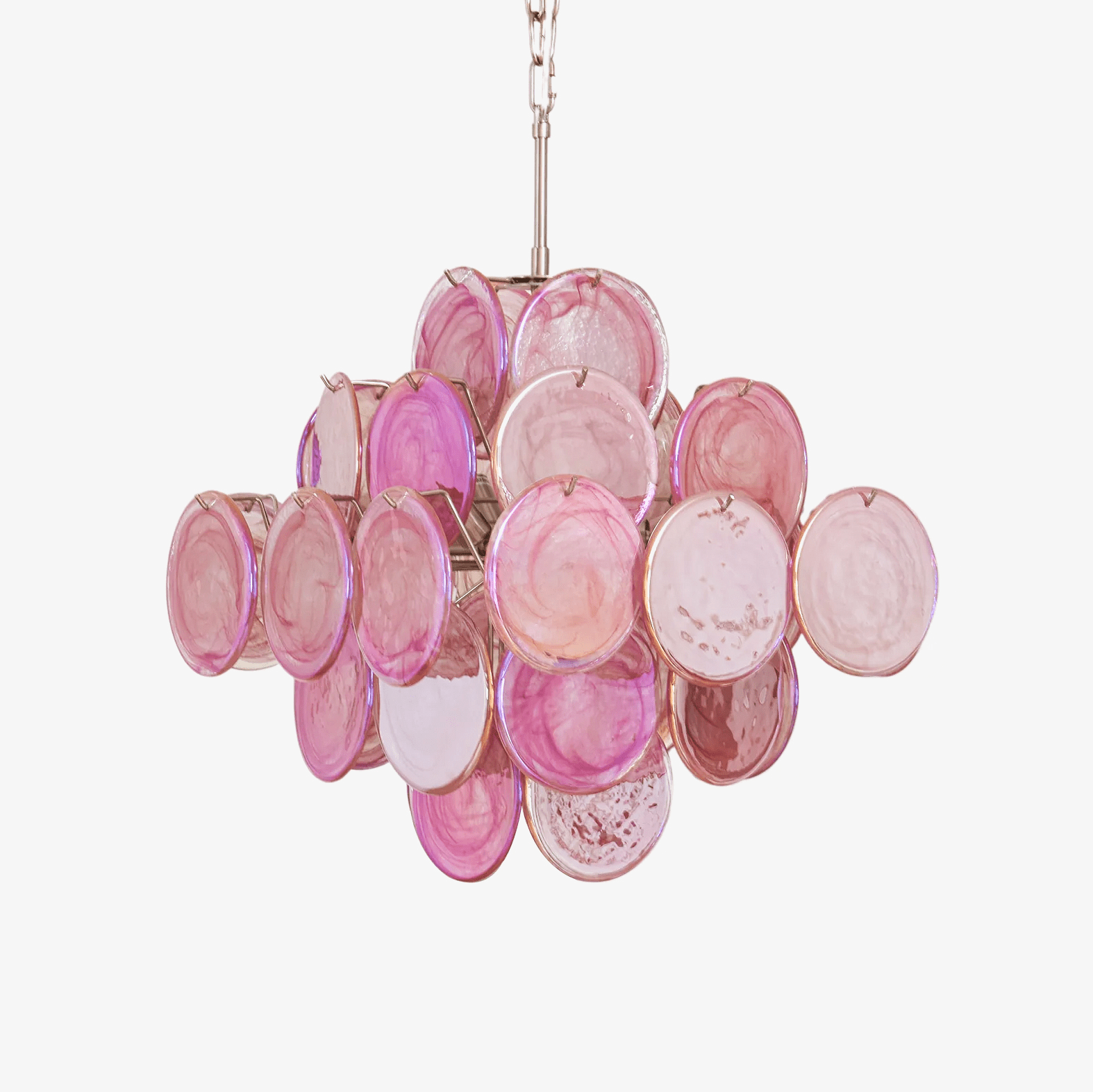 Aurora Lustre Rose Verre Disque Superposé Romantique - Neutralighting