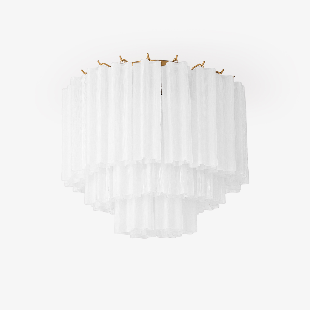 Aurora Plafonnier Blanc Murano Verre Superposé Élégant Moderne - Neutralighting