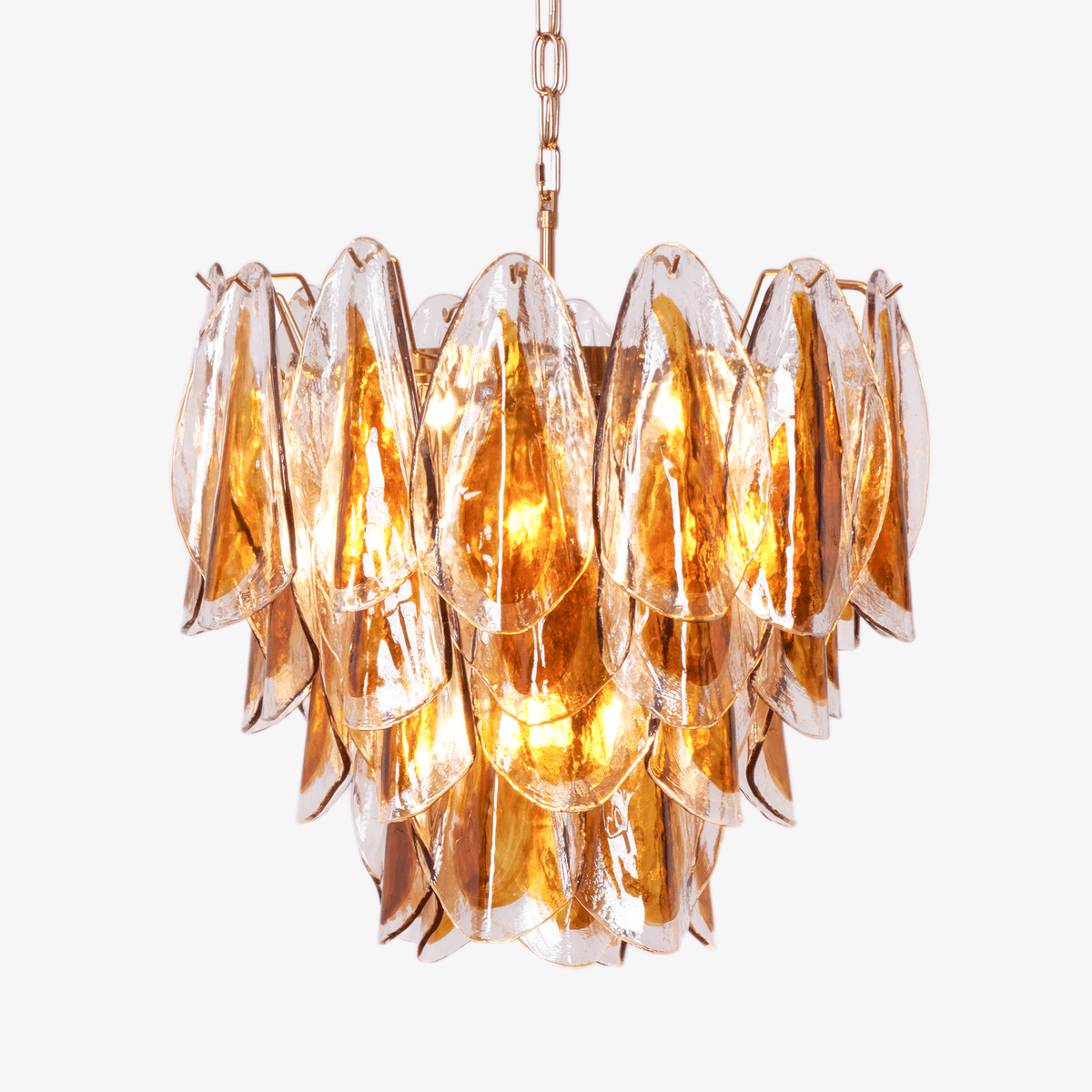 Aurora Lustre Ambre Feuille Verre Superposé Organique Chaleur - Neutralighting