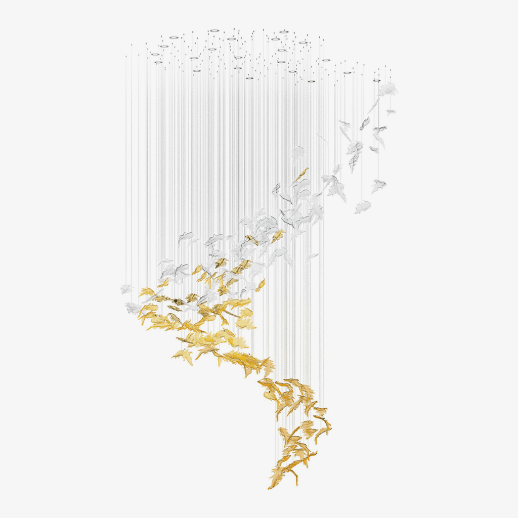 Cosolion Lustre en Verre Clair Ambre en Forme d'Oiseau - Neutralighting
