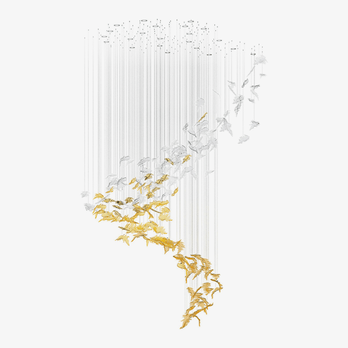 Cosolion Lustre en Verre Clair Ambre en Forme d'Oiseau - Neutralighting