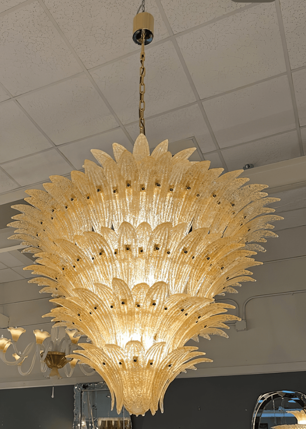 Aurora Chandelier en Verre de Murano Palmette à Niveaux - Neutralighting