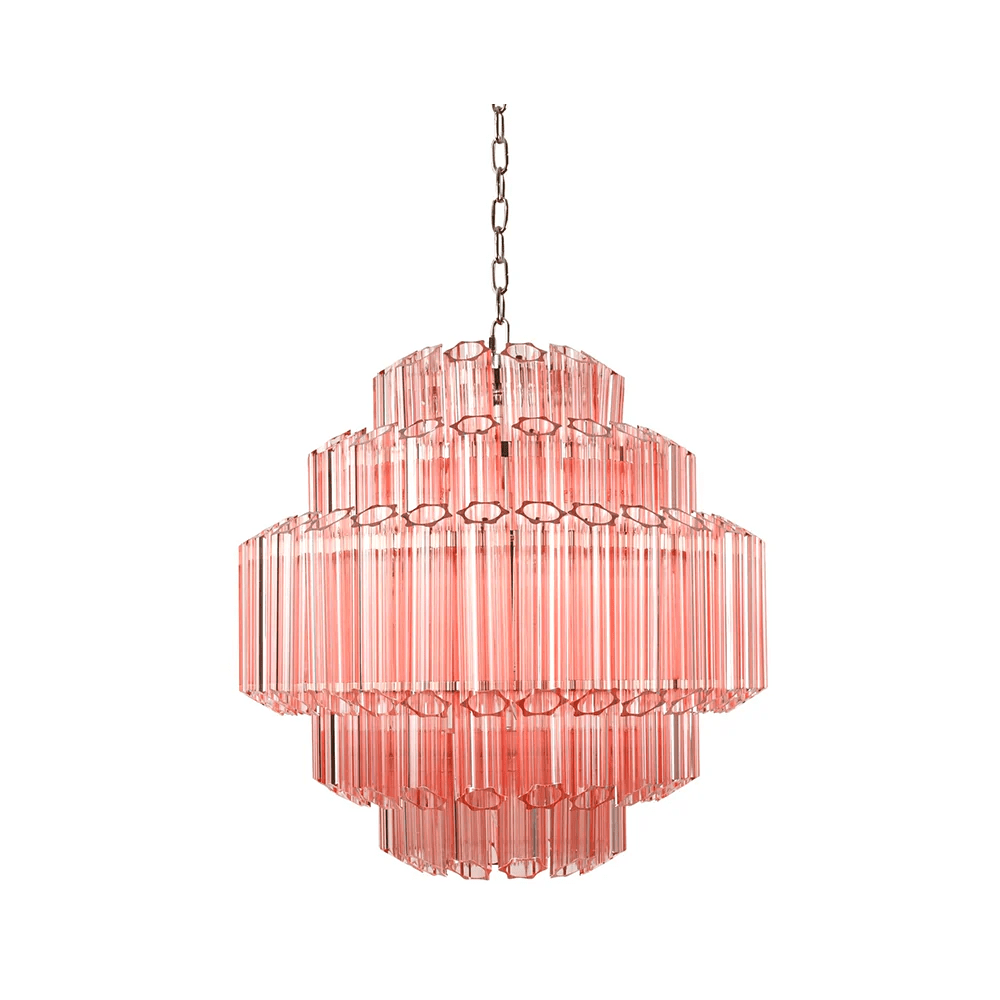 Aurora Lustre Rose Verre Tube Superposé Diamant - Neutralighting