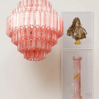 Aurora Lustre Rose Verre Tube Superposé Diamant - Neutralighting