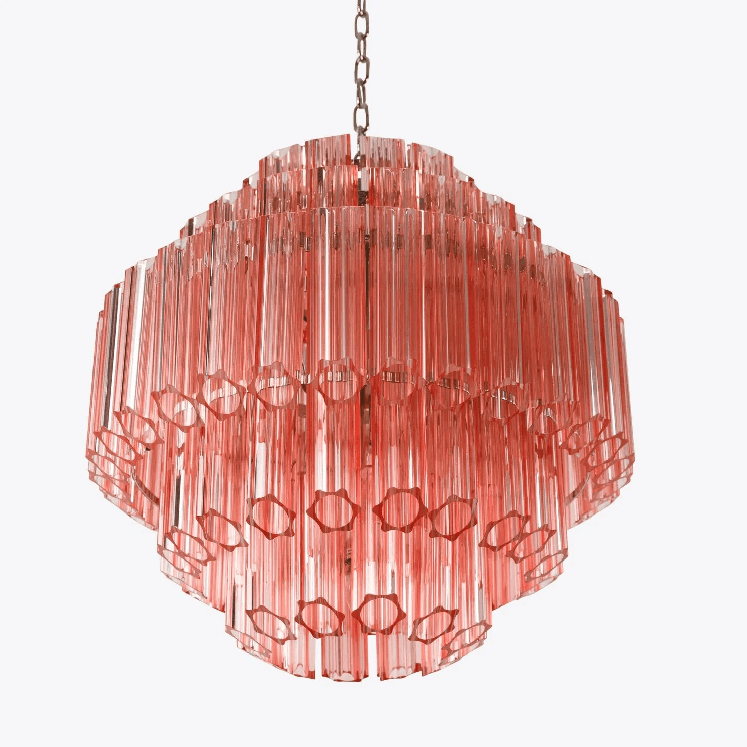 Aurora Lustre Rose Verre Tube Superposé Diamant - Neutralighting