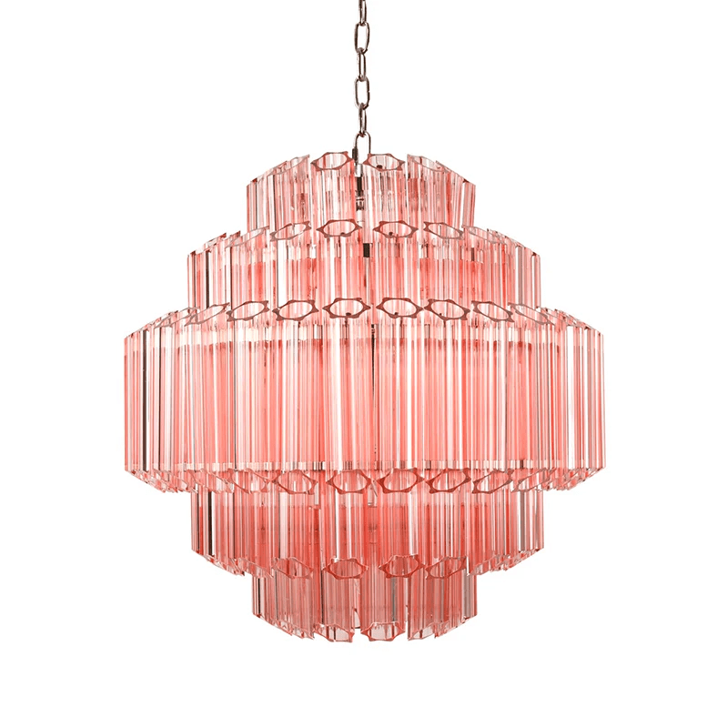 Aurora Lustre Rose Verre Tube Superposé Diamant - Neutralighting