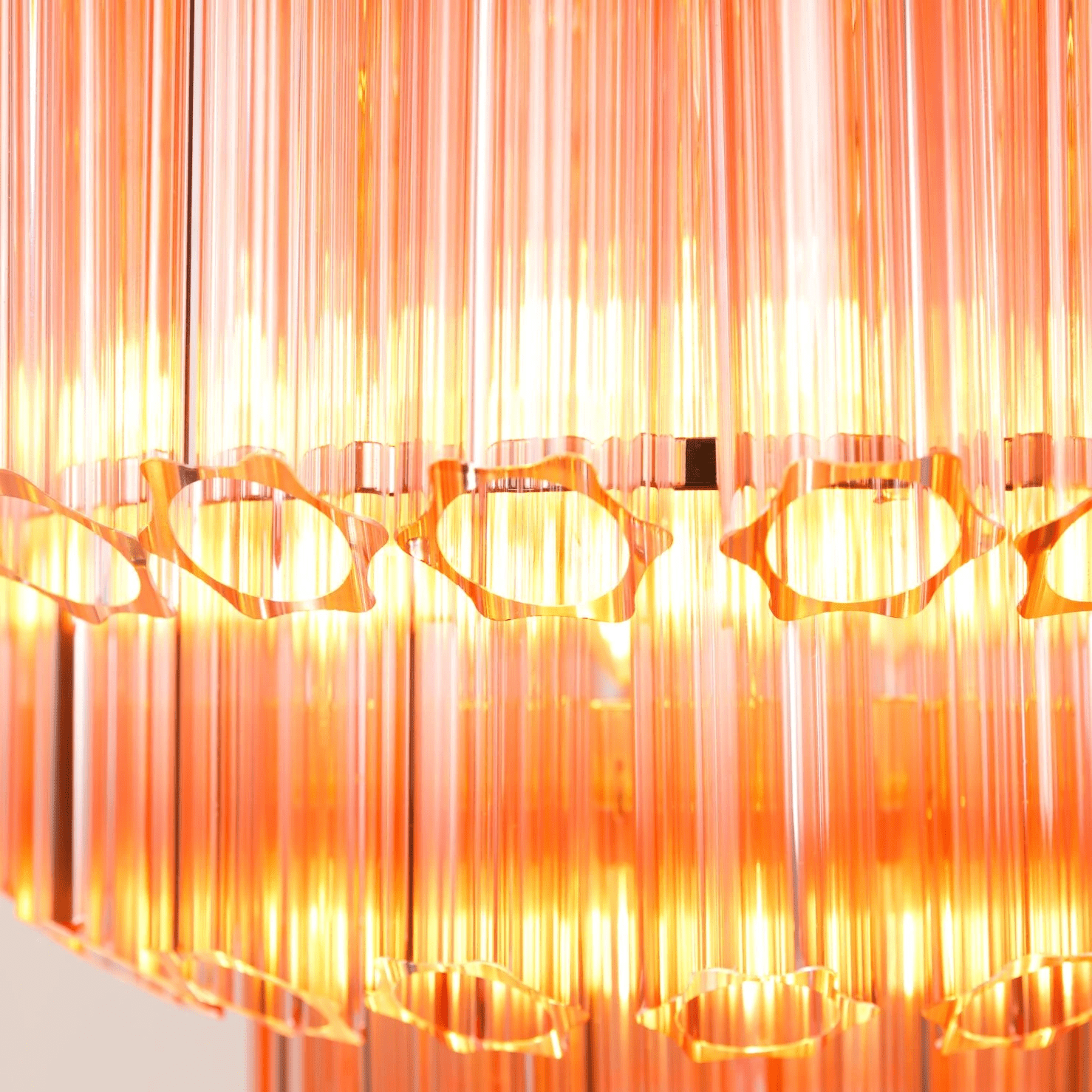 Aurora Lustre Rose Verre Tube Superposé Diamant - Neutralighting