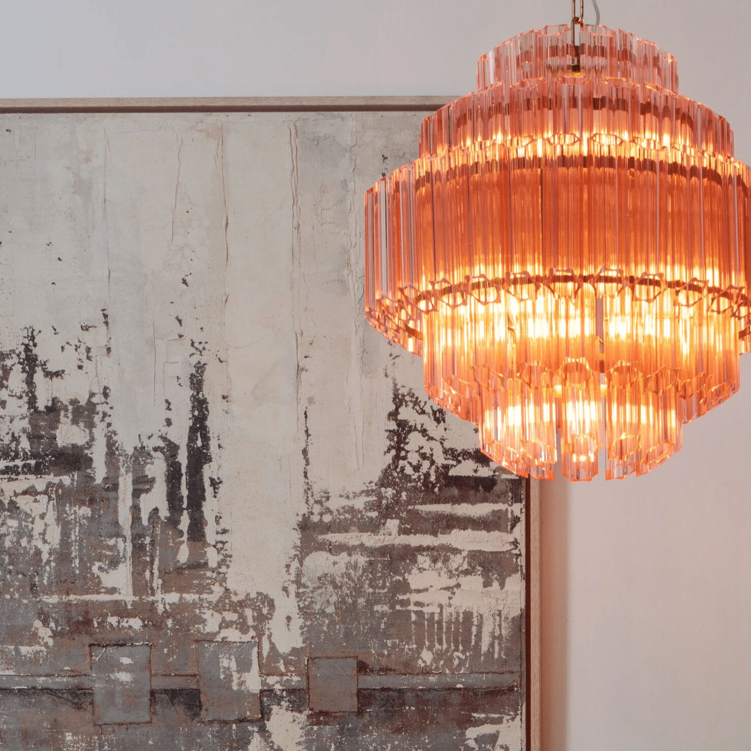 Aurora Lustre Rose Verre Tube Superposé Diamant - Neutralighting