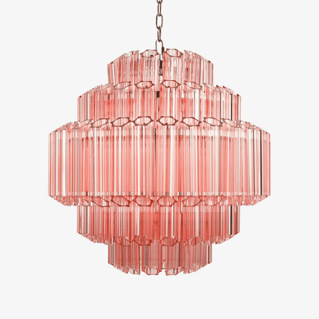 Aurora Lustre Rose Verre Tube Superposé Diamant - Neutralighting