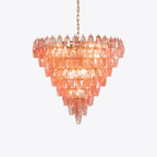 Aurora Lustre Rose Facetté Verre Superposé Vintage - Neutralighting
