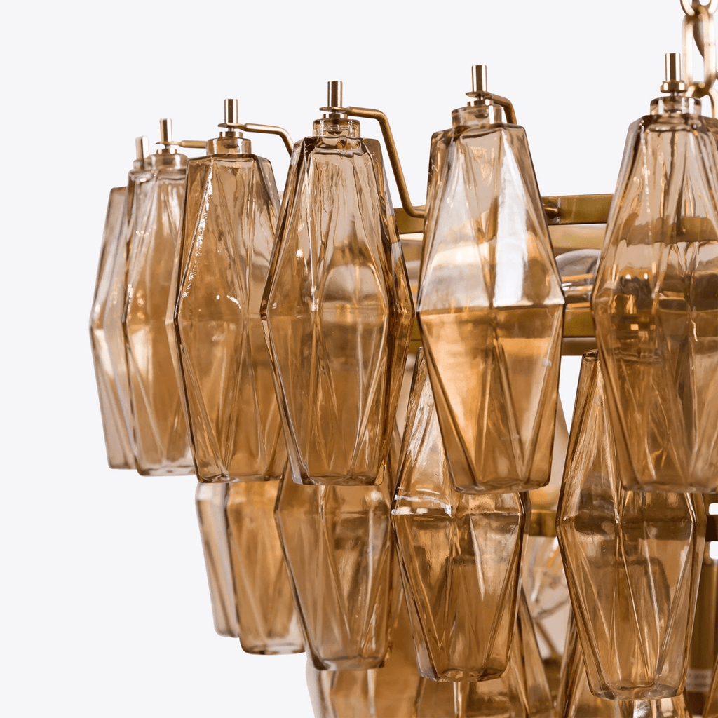 Aurora Lustre Rose Facetté Verre Superposé Vintage - Neutralighting