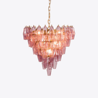 Aurora Lustre Rose Facetté Verre Superposé Vintage - Neutralighting