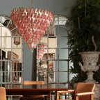 Aurora Lustre Rose Facetté Verre Superposé Vintage - Neutralighting
