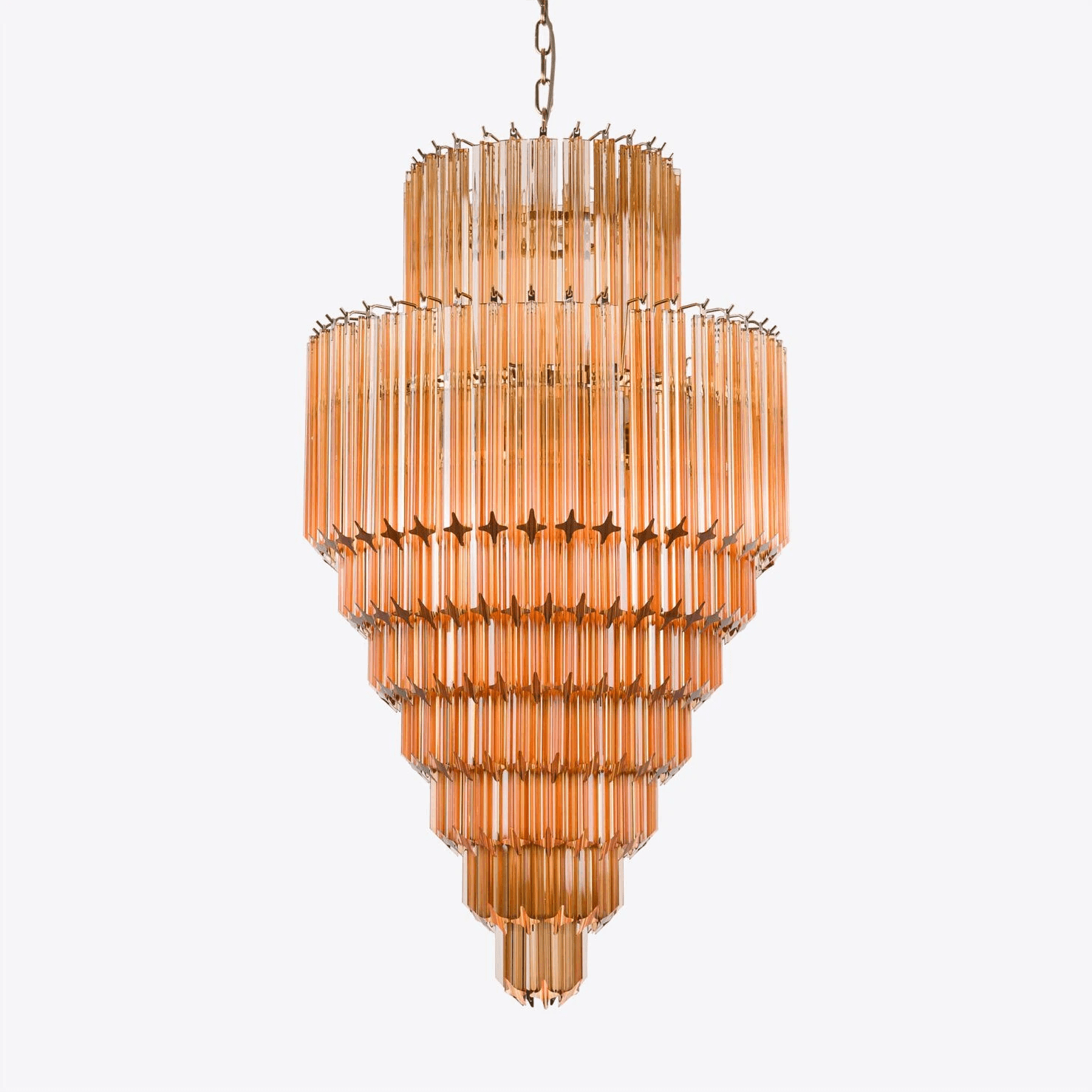 Aurora Lustre Ambre Diamant Verre Superposé Rétro - Neutralighting