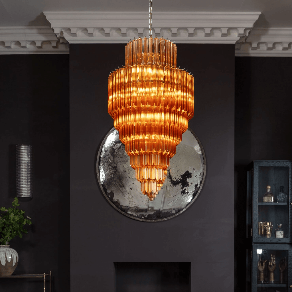 Aurora Lustre Ambre Diamant Verre Superposé Rétro - Neutralighting
