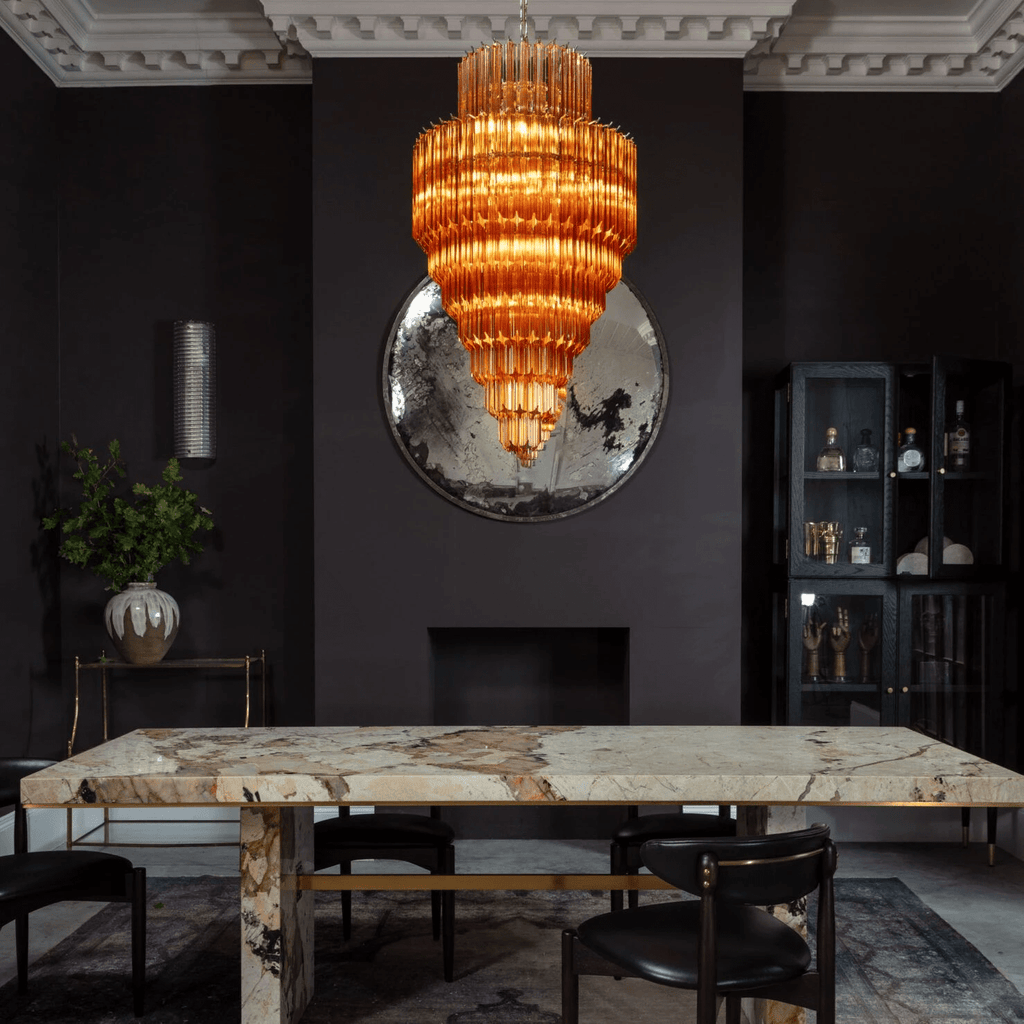 Aurora Lustre Ambre Diamant Verre Superposé Rétro - Neutralighting