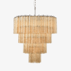Aurora Lustre Cascade Superposé Verre Élégant Vintage - Neutralighting