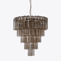 Aurora Lustre Cinq Étage Cannelé Verre Grande Mid Siècle - Neutralighting