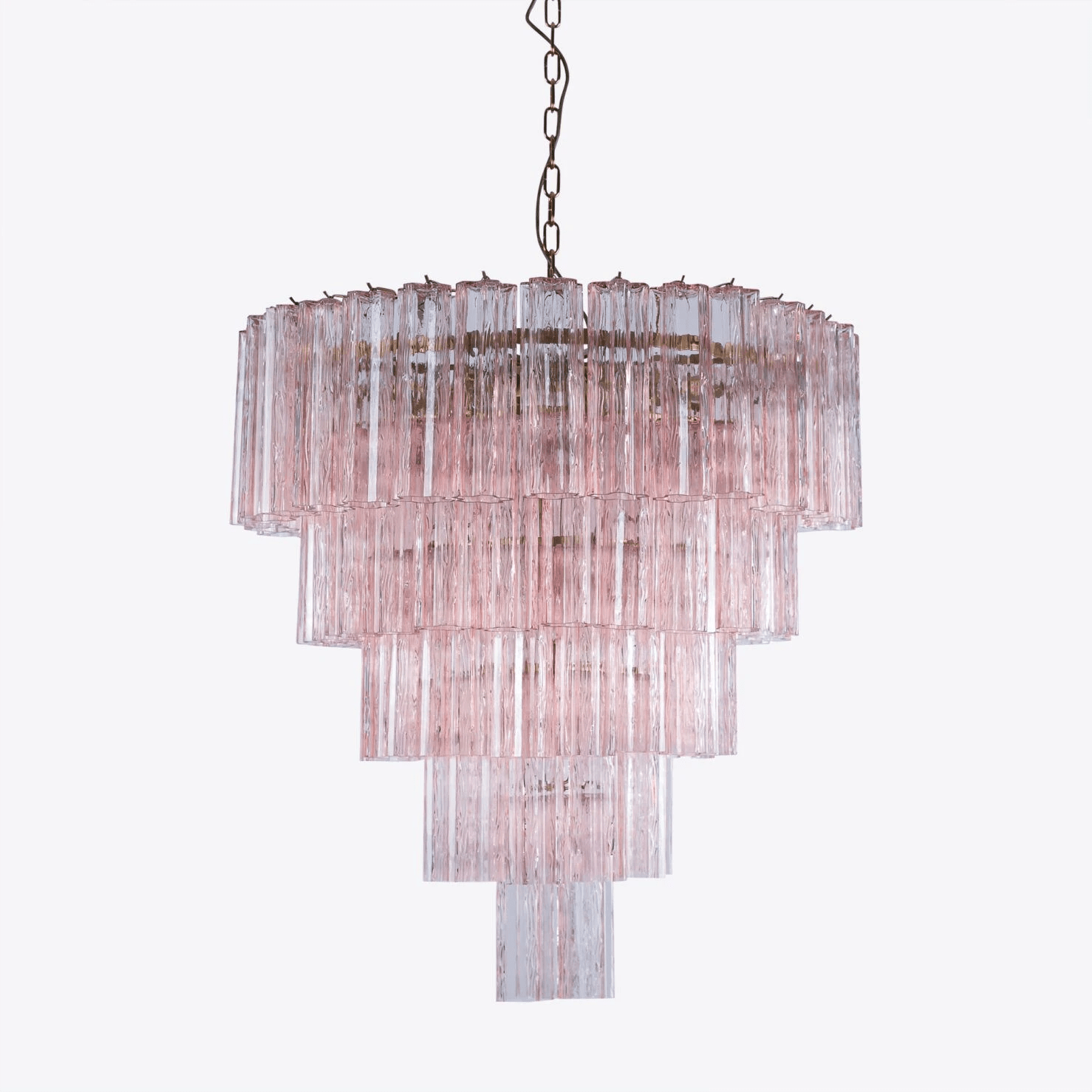 Aurora Lustre Cinq Étage Cannelé Verre Grande Mid Siècle - Neutralighting