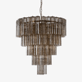 Aurora Lustre Cinq Étage Cannelé Verre Grande Mid Siècle - Neutralighting