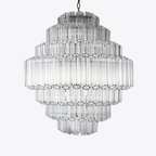 Aurora Lustre Transparent Verre Tube Superposé Grande Vintage - Neutralighting