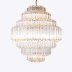 Aurora Lustre Transparent Verre Tube Superposé Grande Vintage - Neutralighting