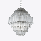 Aurora Lustre Transparent Verre Tube Superposé Grande Vintage - Neutralighting