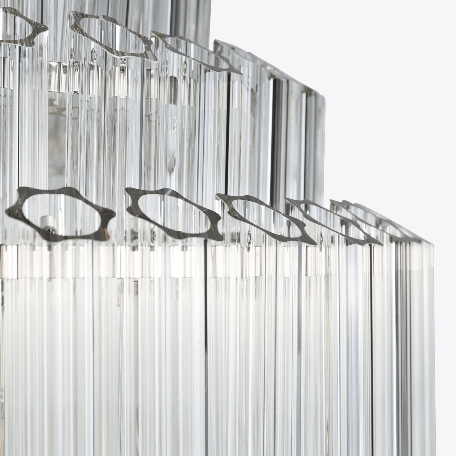 Aurora Lustre Transparent Verre Tube Superposé Grande Vintage - Neutralighting