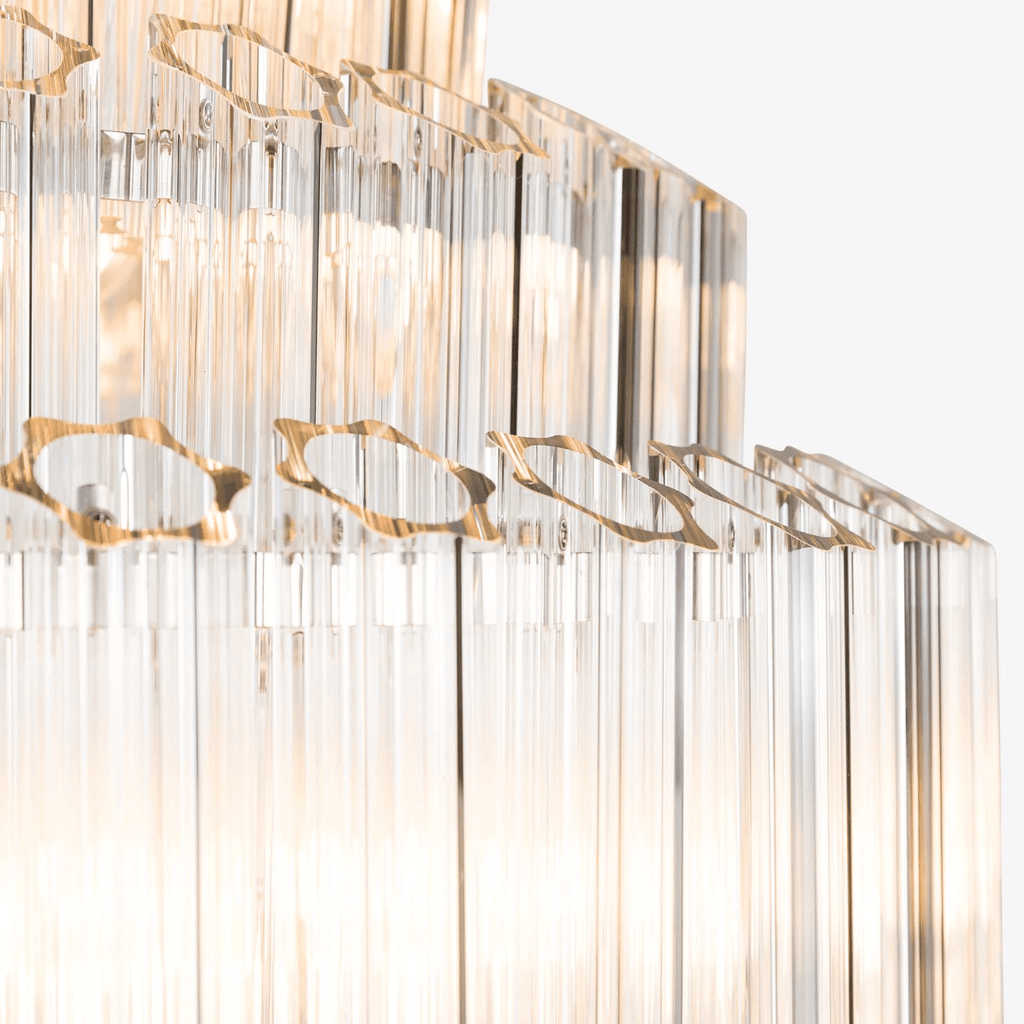 Aurora Lustre Transparent Verre Tube Superposé Grande Vintage - Neutralighting