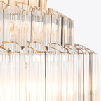 Aurora Lustre Transparent Verre Tube Superposé Grande Vintage - Neutralighting