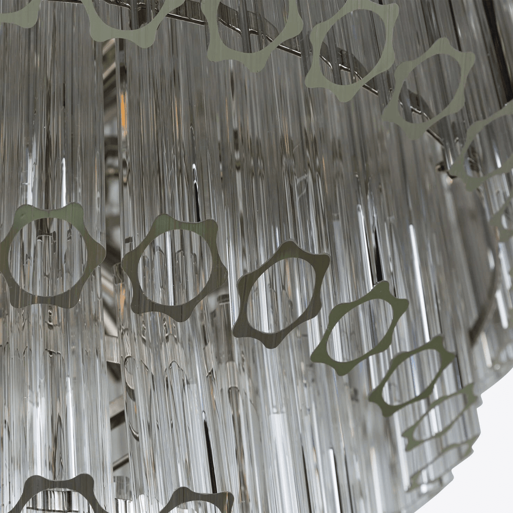 Aurora Lustre Transparent Verre Tube Superposé Grande Vintage - Neutralighting