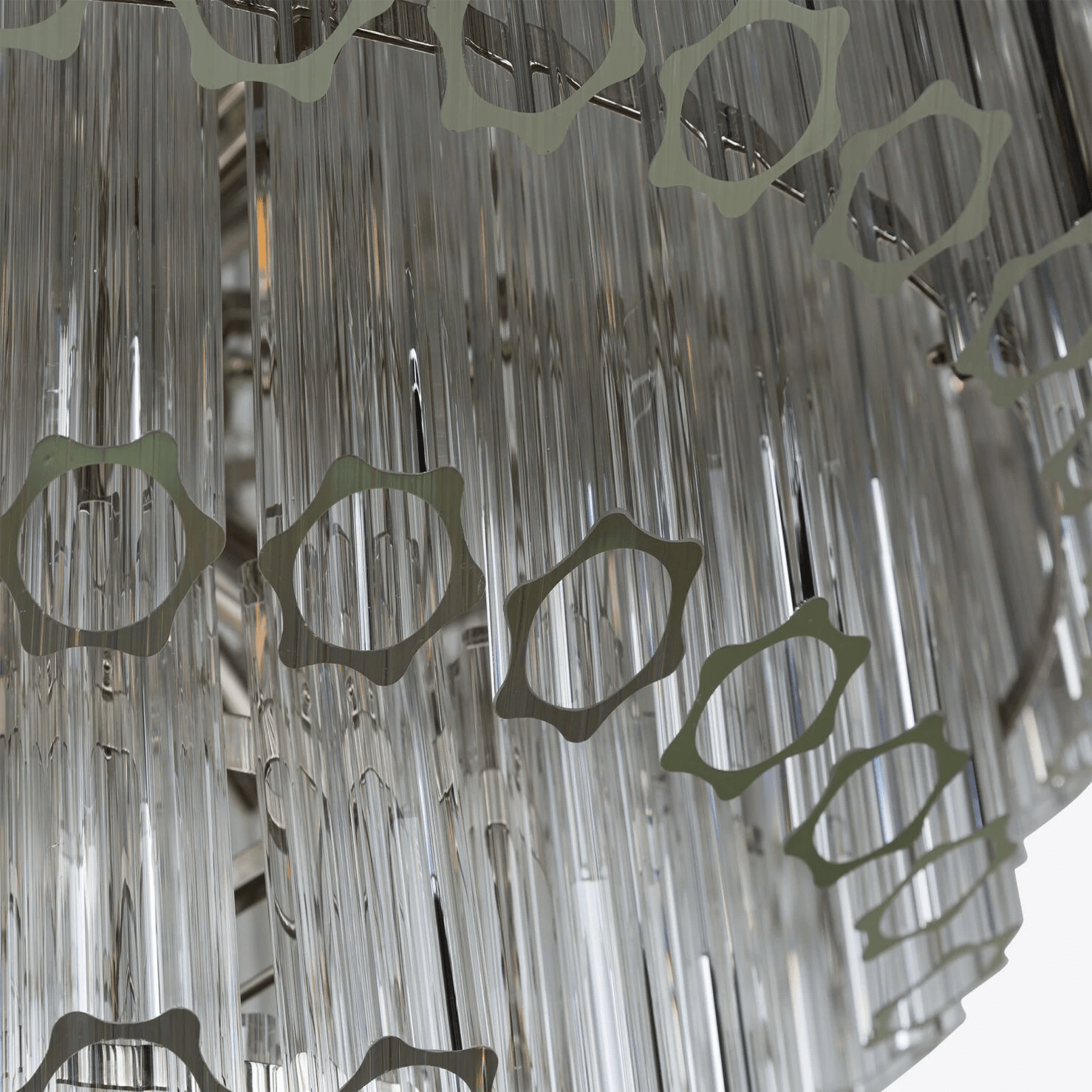 Aurora Lustre Transparent Verre Tube Superposé Grande Vintage - Neutralighting