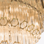 Aurora Lustre Transparent Verre Tube Superposé Grande Vintage - Neutralighting