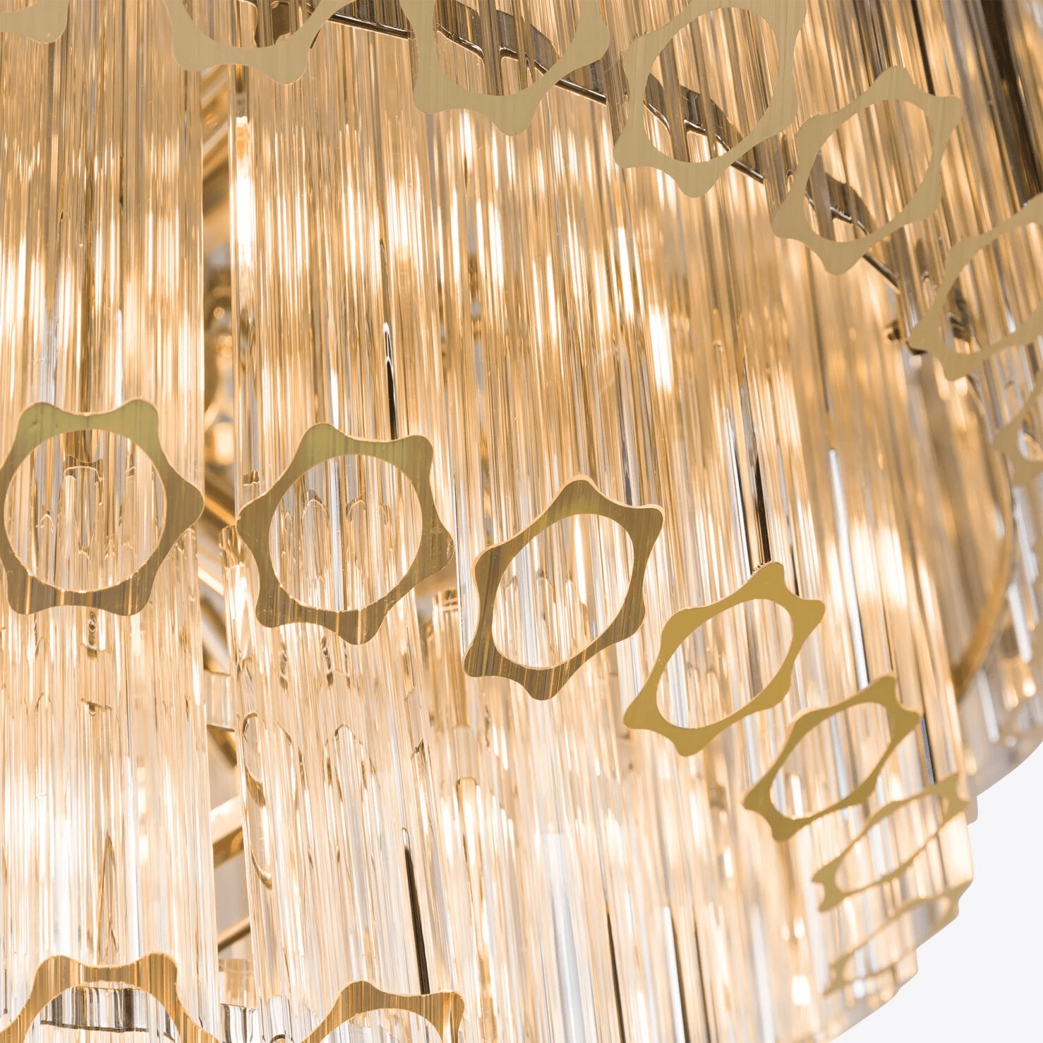 Aurora Lustre Transparent Verre Tube Superposé Grande Vintage - Neutralighting