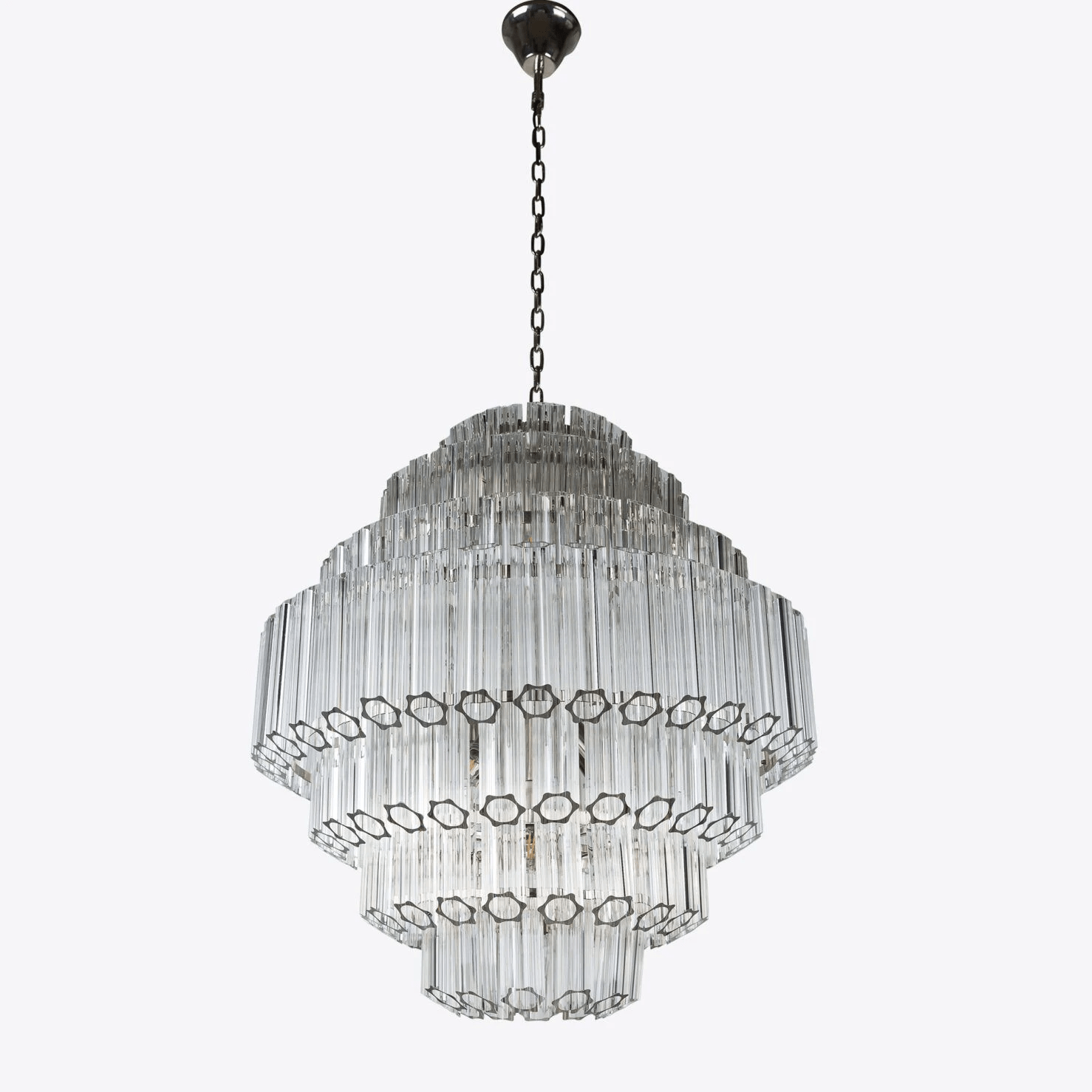Aurora Lustre Transparent Verre Tube Superposé Grande Vintage - Neutralighting