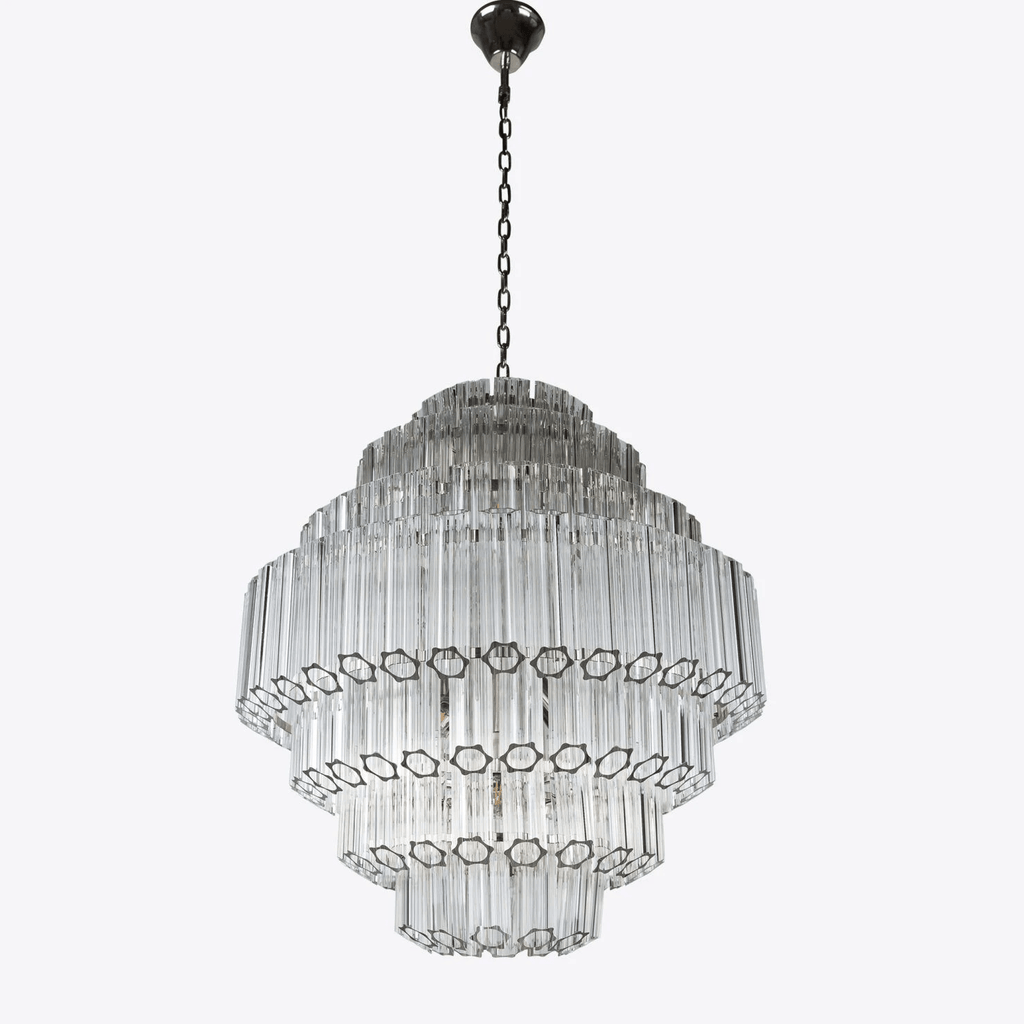 Aurora Lustre Transparent Verre Tube Superposé Grande Vintage - Neutralighting