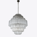 Aurora Lustre Transparent Verre Tube Superposé Grande Vintage - Neutralighting