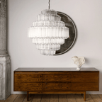 Aurora Lustre Transparent Verre Tube Superposé Grande Vintage - Neutralighting