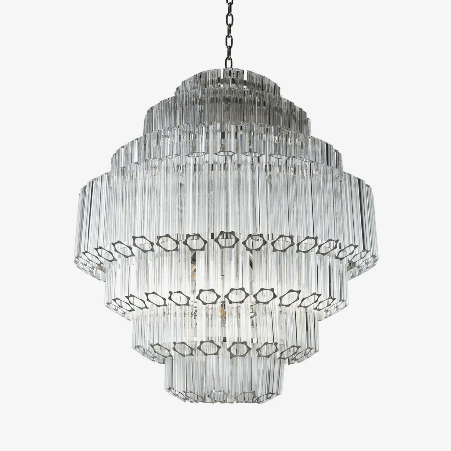 Aurora Lustre Transparent Verre Tube Superposé Grande Vintage - Neutralighting